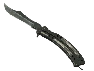★ StatTrak™ Butterfly Knife | Black Laminate (Battle-Scarred)