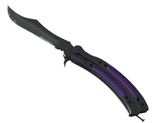 ★ StatTrak™ Butterfly Knife | Ultraviolet (Well-Worn)